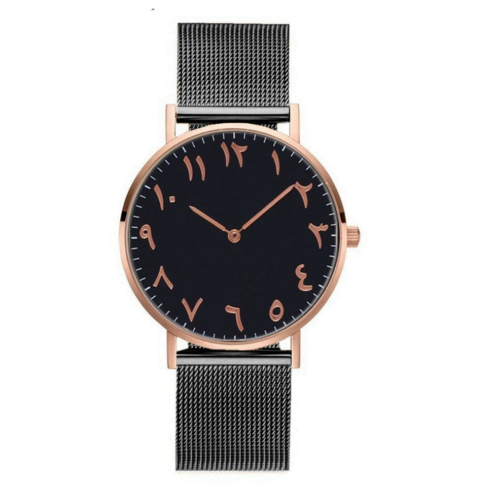 Men's And Women's High-end Quartz Watches With Stainless Steel Belt